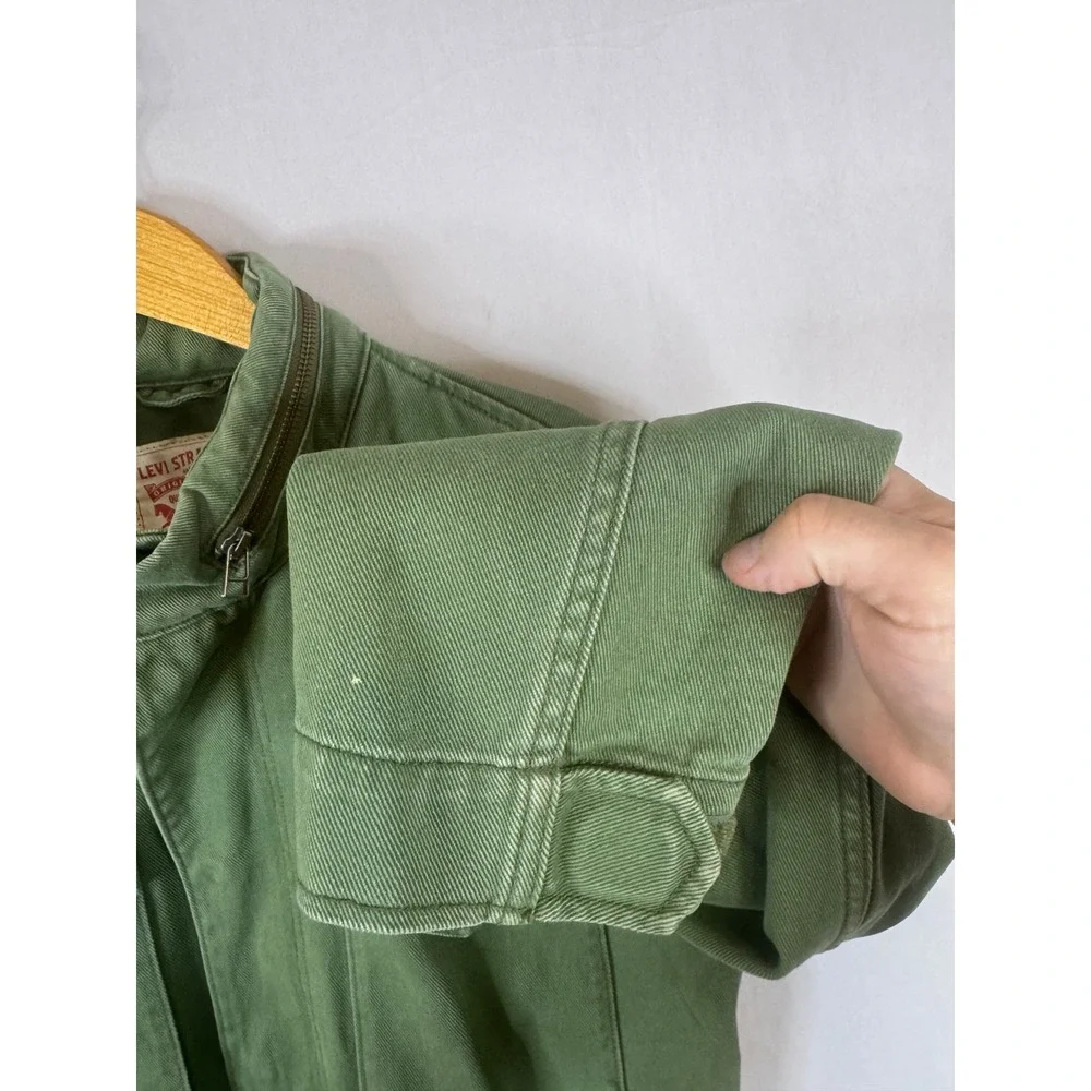Levis Mens Olive Green Cotton Twill Field Jacket Military Utility Coat Size M